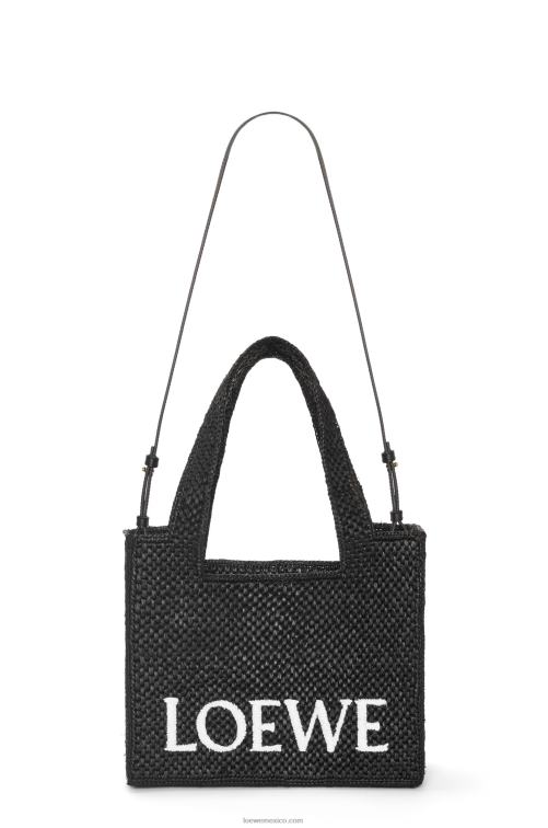 negro bolso tote font mediano en rafia Loewe R8J8Z12 mujer