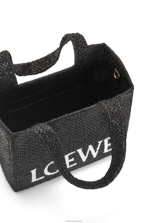 negro bolso tote font mediano en rafia Loewe R8J8Z12 mujer