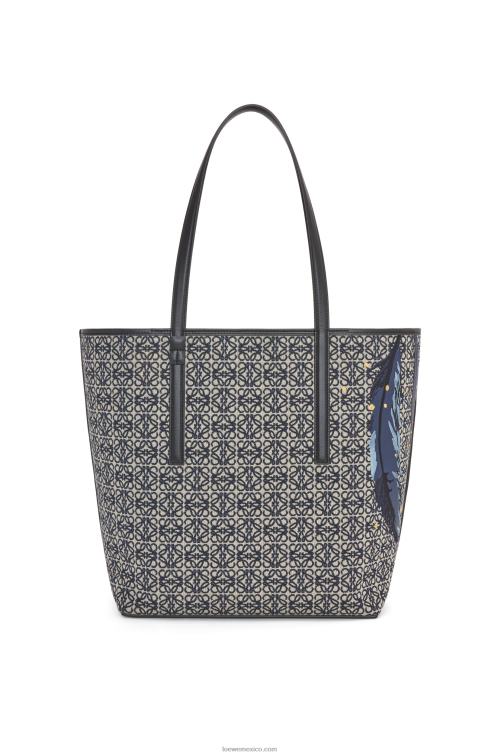 negro bolso tote howl t de jacquard con anagrama y piel de becerro Loewe R8J8Z188 mujer