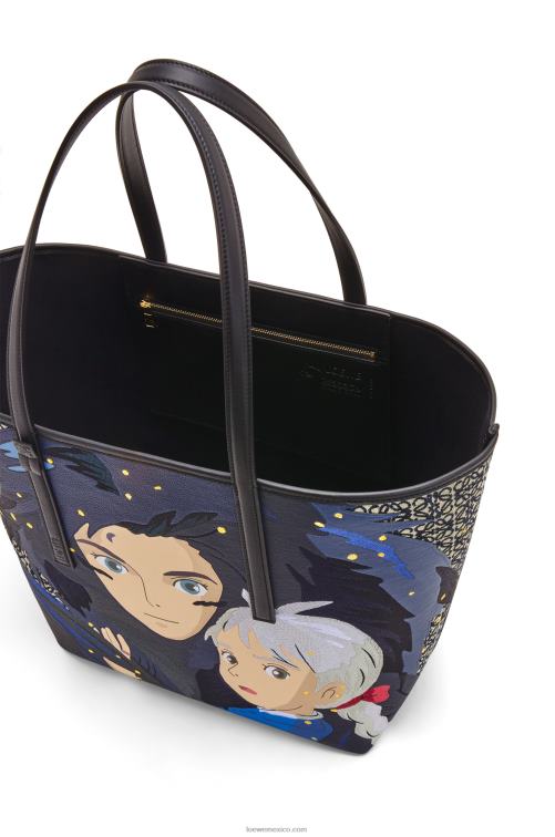 negro bolso tote howl t de jacquard con anagrama y piel de becerro Loewe R8J8Z188 mujer