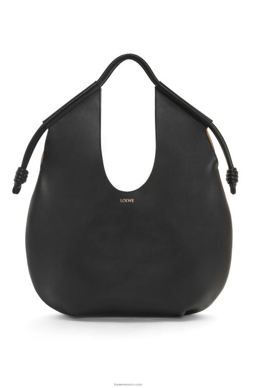 negro bolso tote paseo de piel de becerro napa brillante Loewe R8J8Z132 mujer