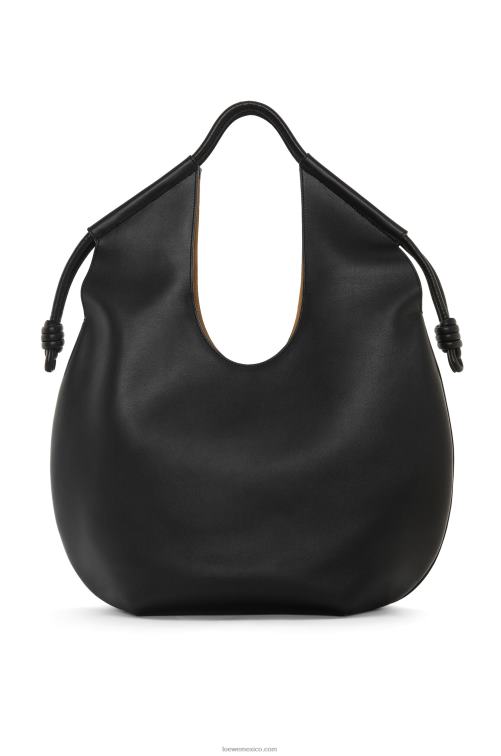 negro bolso tote paseo de piel de becerro napa brillante Loewe R8J8Z132 mujer
