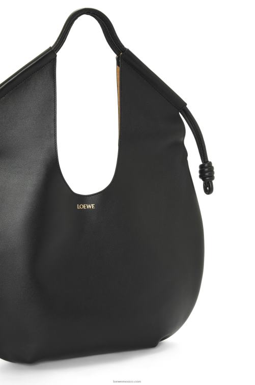 negro bolso tote paseo de piel de becerro napa brillante Loewe R8J8Z132 mujer