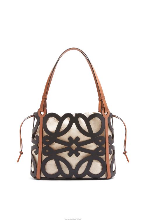 negro bolso tote pequeño con anagrama recortado de piel de becerro Loewe R8J8Z126 mujer