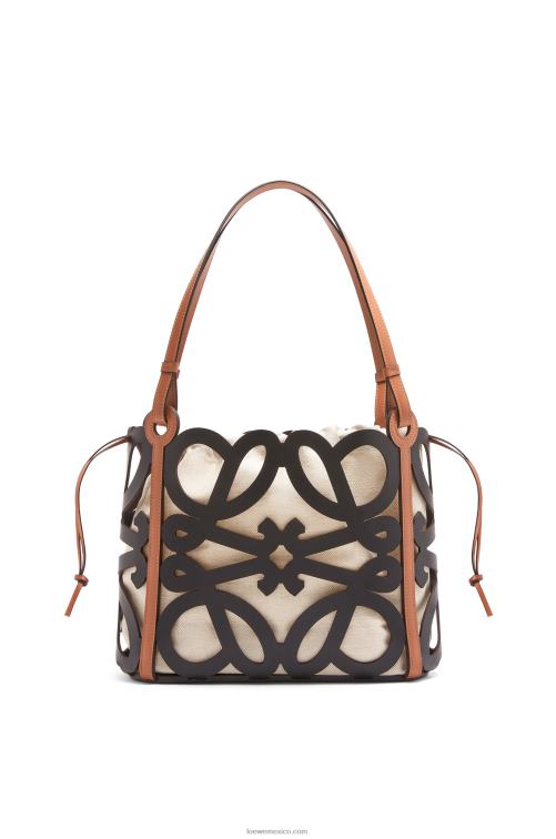 negro bolso tote pequeño con anagrama recortado de piel de becerro Loewe R8J8Z126 mujer