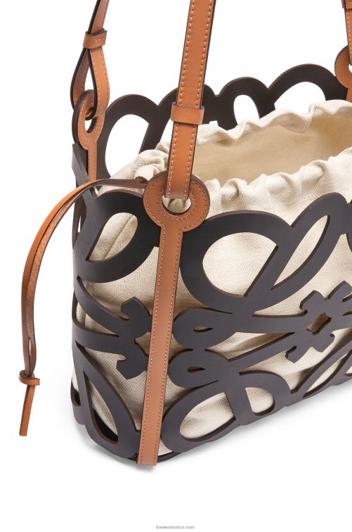 negro bolso tote pequeño con anagrama recortado de piel de becerro Loewe R8J8Z126 mujer