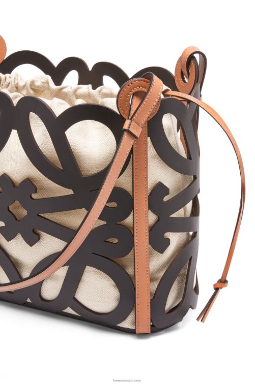 negro bolso tote pequeño con anagrama recortado de piel de becerro Loewe R8J8Z126 mujer