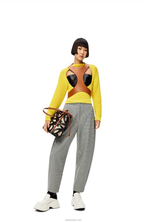 negro bolso tote pequeño con anagrama recortado de piel de becerro Loewe R8J8Z126 mujer