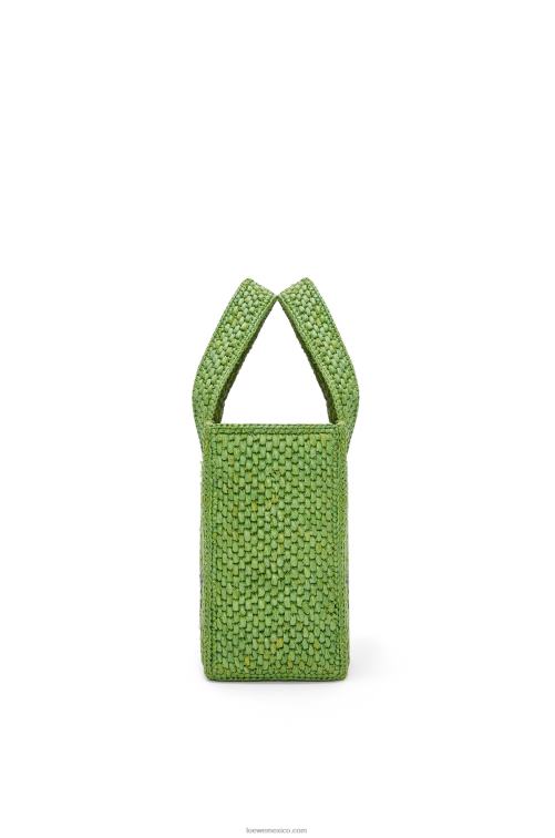 verde bolso tote con letra pequeña en rafia Loewe R8J8Z108 mujer