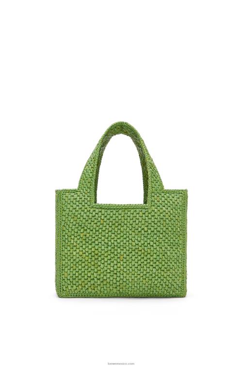 verde bolso tote con letra pequeña en rafia Loewe R8J8Z108 mujer
