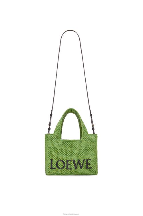 verde bolso tote con letra pequeña en rafia Loewe R8J8Z108 mujer