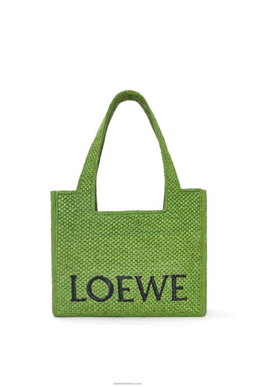 verde bolso tote font mediano en rafia Loewe R8J8Z32 mujer