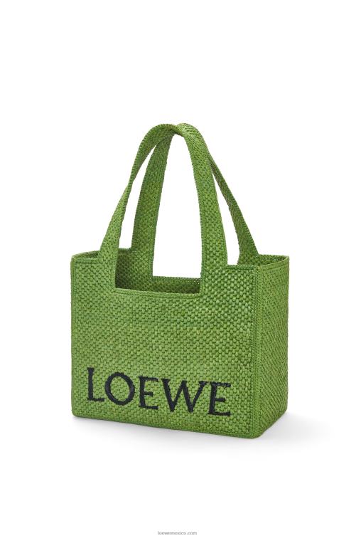verde bolso tote font mediano en rafia Loewe R8J8Z32 mujer