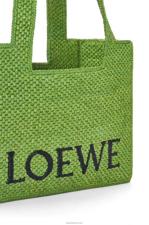 verde bolso tote font mediano en rafia Loewe R8J8Z32 mujer