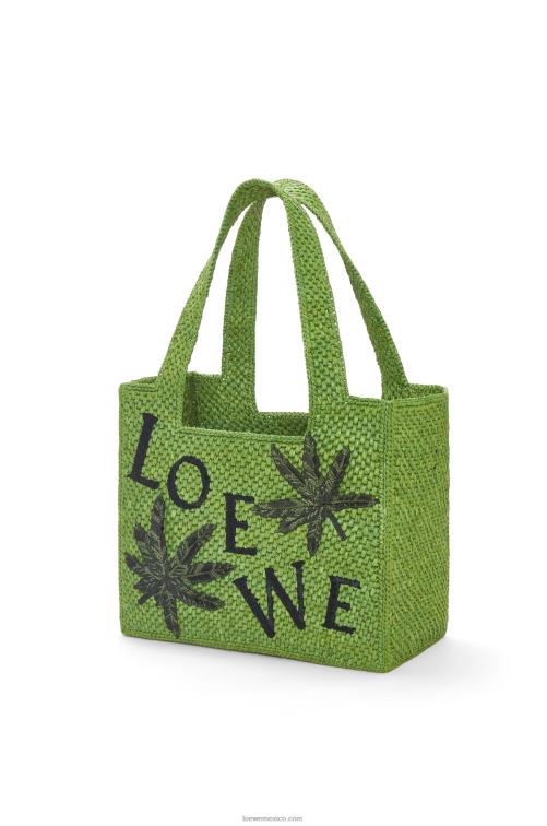 verde bolso tote leaf font en rafia Loewe R8J8Z31 mujer
