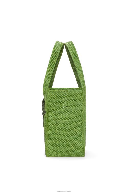 verde bolso tote leaf font en rafia Loewe R8J8Z31 mujer