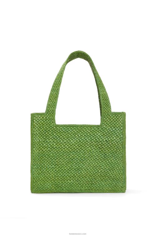 verde bolso tote leaf font en rafia Loewe R8J8Z31 mujer