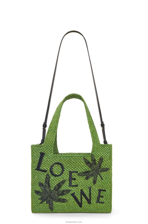 verde bolso tote leaf font en rafia Loewe R8J8Z31 mujer