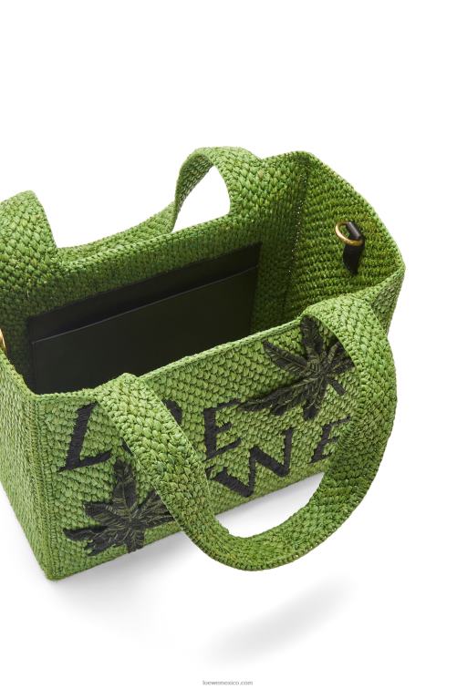 verde bolso tote leaf font en rafia Loewe R8J8Z31 mujer