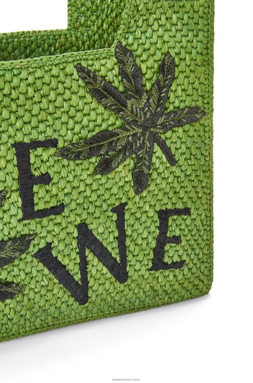 verde bolso tote leaf font en rafia Loewe R8J8Z31 mujer