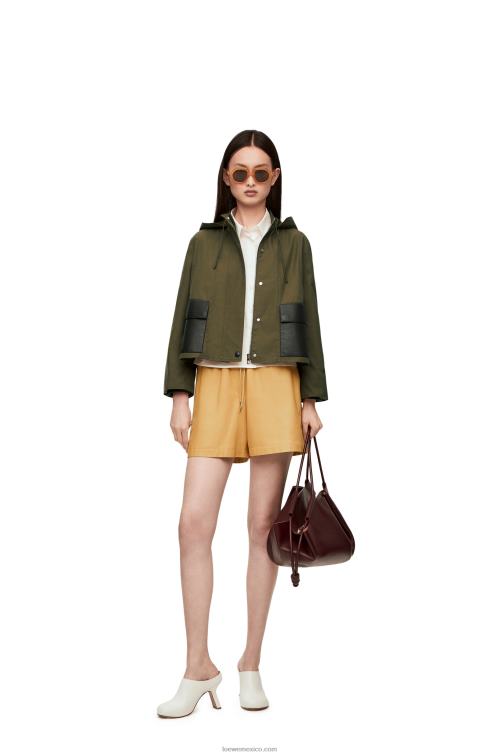 arena/mantequilla shorts elásticos en napa Loewe R8J8Z1114 mujer