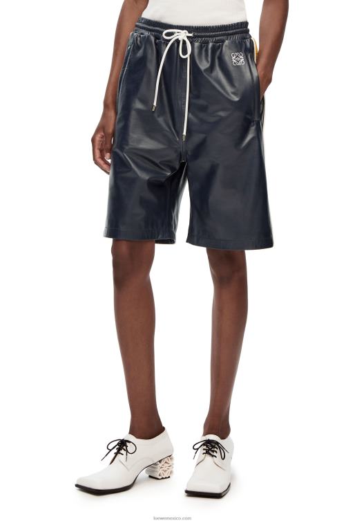 azul marino/amarillo shorts de chándal en napa Loewe R8J8Z1117 mujer