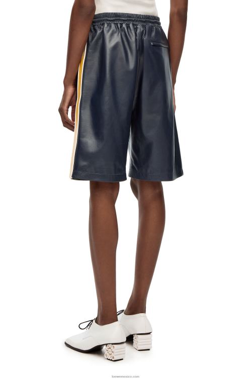 azul marino/amarillo shorts de chándal en napa Loewe R8J8Z1117 mujer