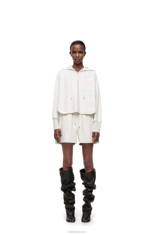 blanco shorts de napa de cordero Loewe R8J8Z1106 mujer