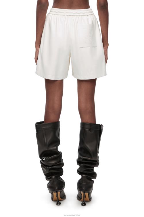 blanco shorts de napa de cordero Loewe R8J8Z1106 mujer