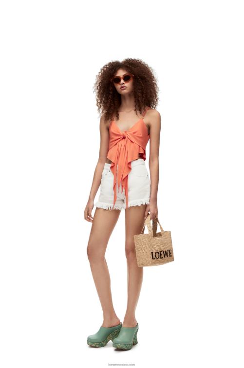 blanco shorts vaqueros con anagrama Loewe R8J8Z1171 mujer