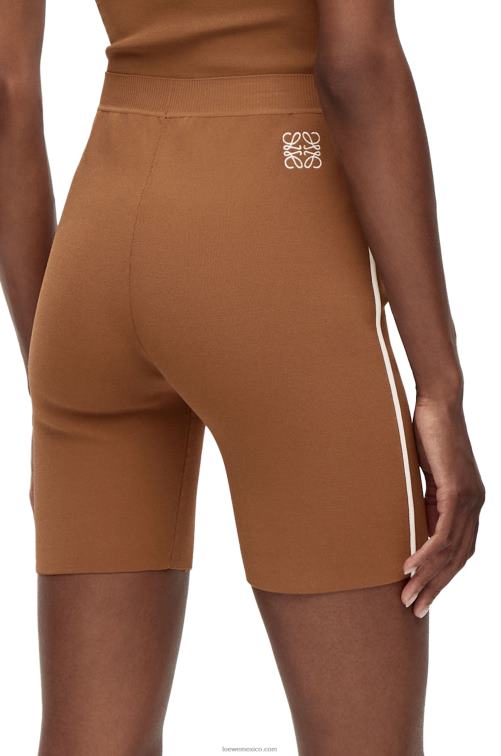marrón shorts de ciclista en mezcla de viscosa Loewe R8J8Z973 mujer