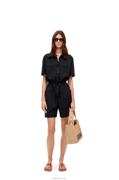 negro mono de trabajo de algodón Loewe R8J8Z1104 mujer