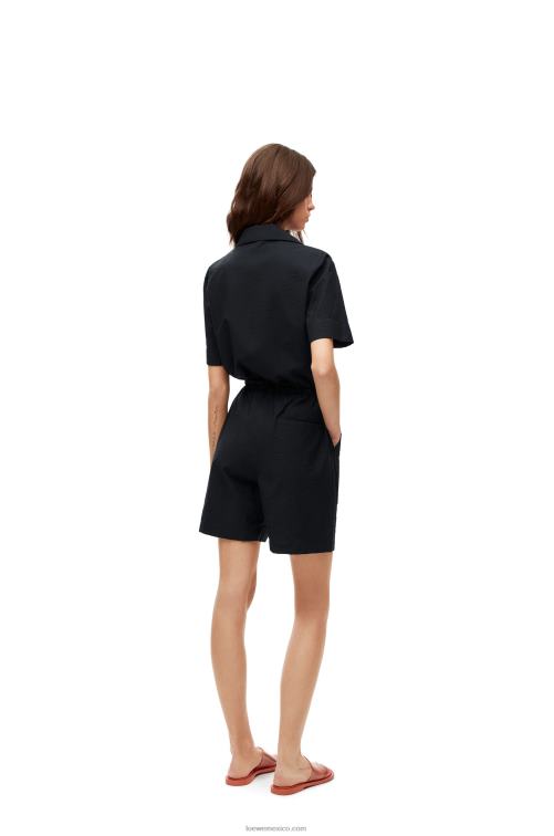 negro mono de trabajo de algodón Loewe R8J8Z1104 mujer