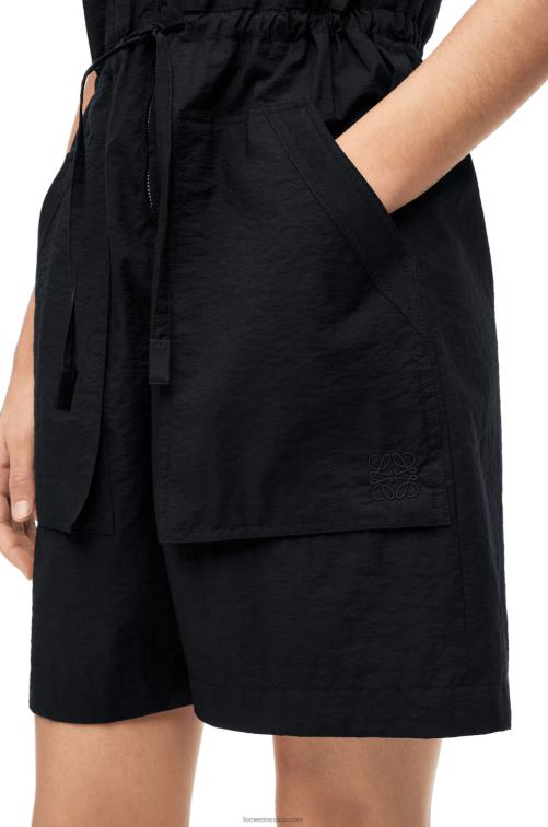 negro mono de trabajo de algodón Loewe R8J8Z1104 mujer