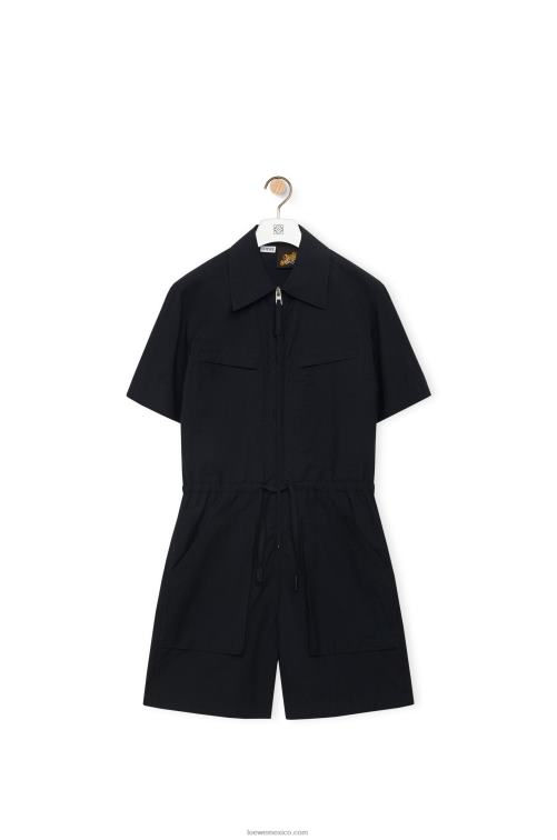 negro mono de trabajo de algodón Loewe R8J8Z1104 mujer