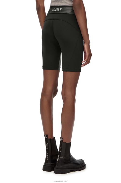 negro shorts de ciclista elásticos en napa Loewe R8J8Z1128 mujer