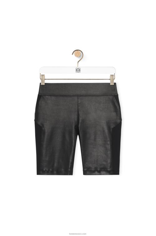 negro shorts de ciclista elásticos en napa Loewe R8J8Z1128 mujer