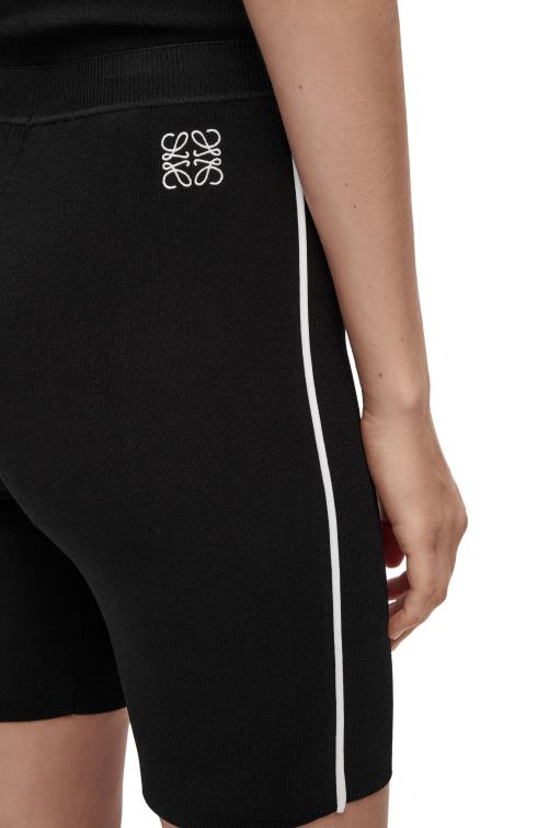 negro shorts de ciclista en mezcla de viscosa Loewe R8J8Z972 mujer