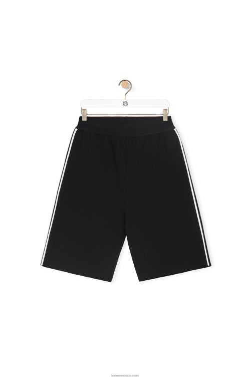 negro shorts de ciclista en mezcla de viscosa Loewe R8J8Z972 mujer