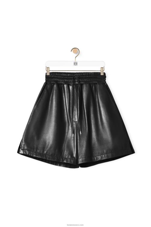 negro shorts de napa de cordero Loewe R8J8Z1112 mujer