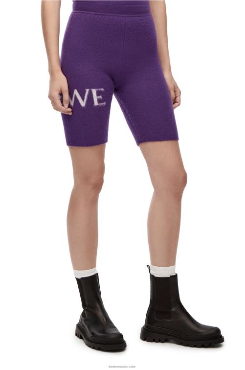 púrpura shorts de ciclismo en lana Loewe R8J8Z968 mujer