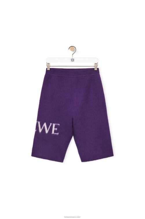 púrpura shorts de ciclismo en lana Loewe R8J8Z968 mujer