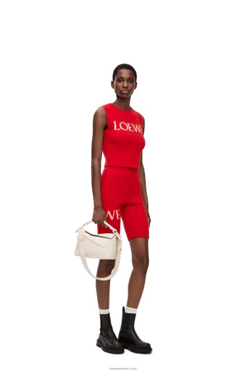 rojo shorts de ciclismo en lana Loewe R8J8Z969 mujer