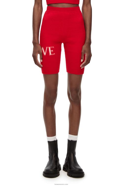 rojo shorts de ciclismo en lana Loewe R8J8Z969 mujer