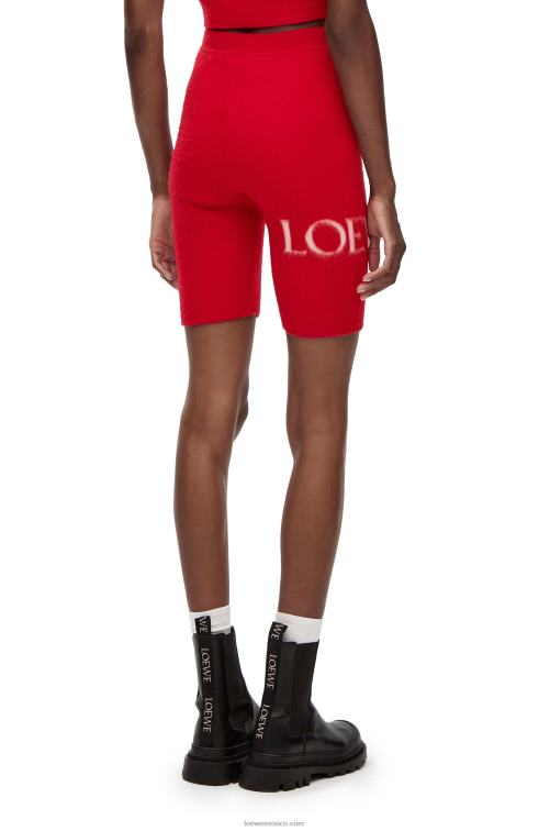 rojo shorts de ciclismo en lana Loewe R8J8Z969 mujer