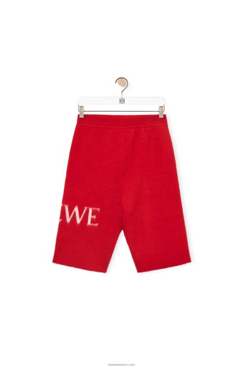 rojo shorts de ciclismo en lana Loewe R8J8Z969 mujer