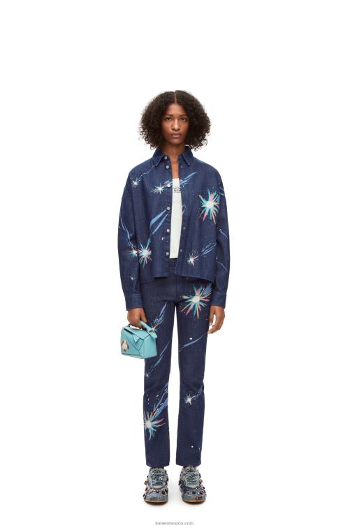 Azul marino sobrecamisa cielo mágico en denim Loewe R8J8Z945 mujer