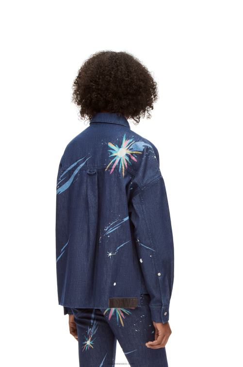 Azul marino sobrecamisa cielo mágico en denim Loewe R8J8Z945 mujer