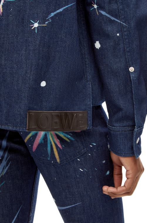 Azul marino sobrecamisa cielo mágico en denim Loewe R8J8Z945 mujer