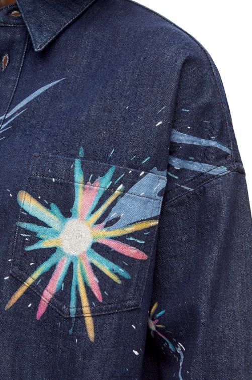 Azul marino sobrecamisa cielo mágico en denim Loewe R8J8Z945 mujer